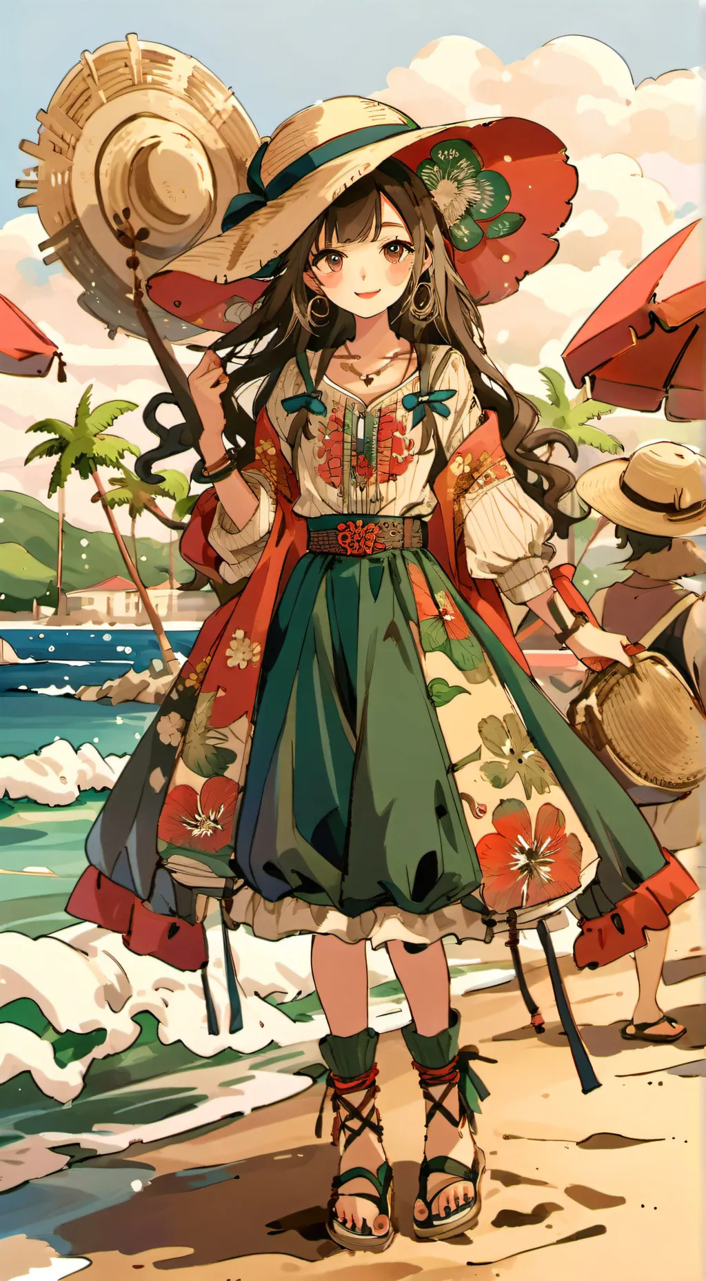 ai character: Mha summer background