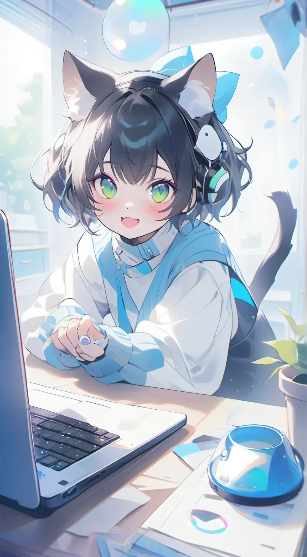 ai character: Pixel background