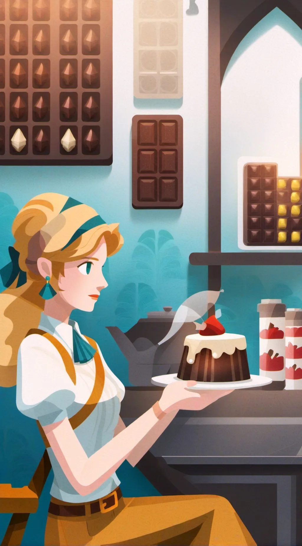 ai character: Pebble had chocola background