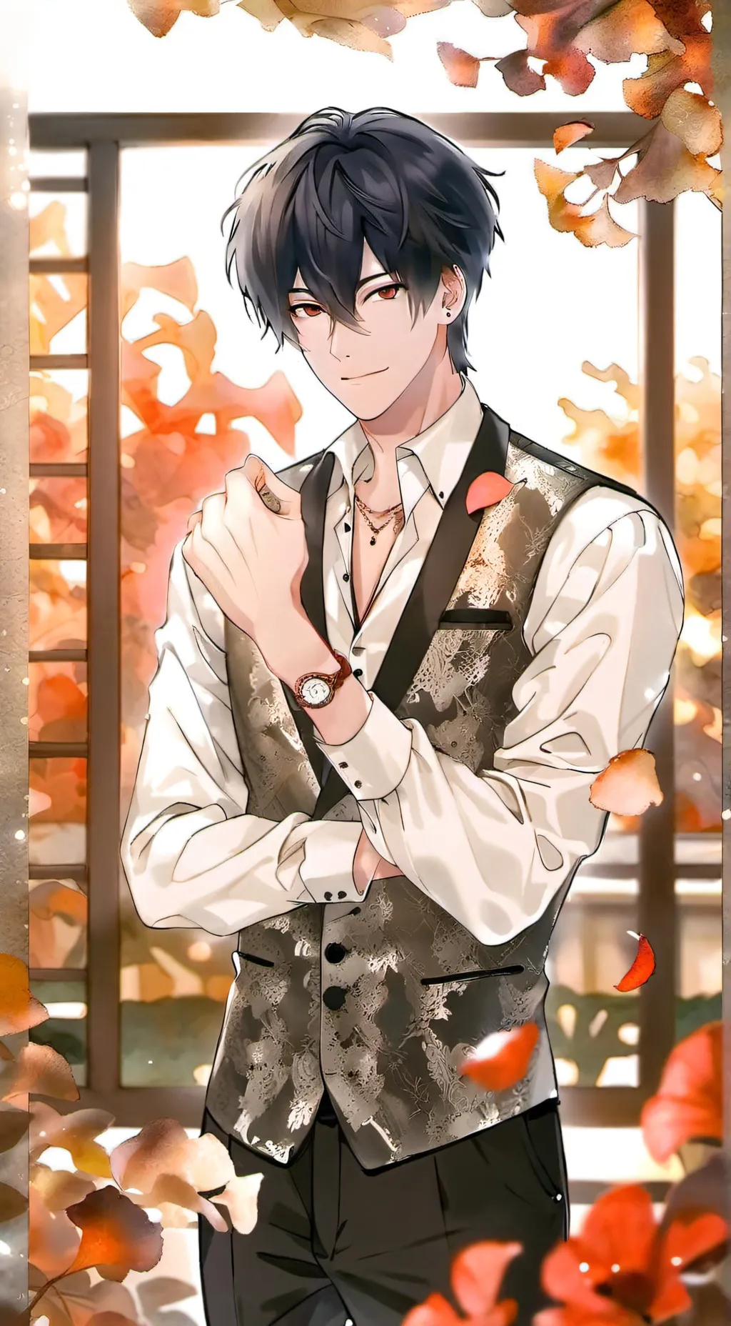 ai character: Oliver 💗❤️ background