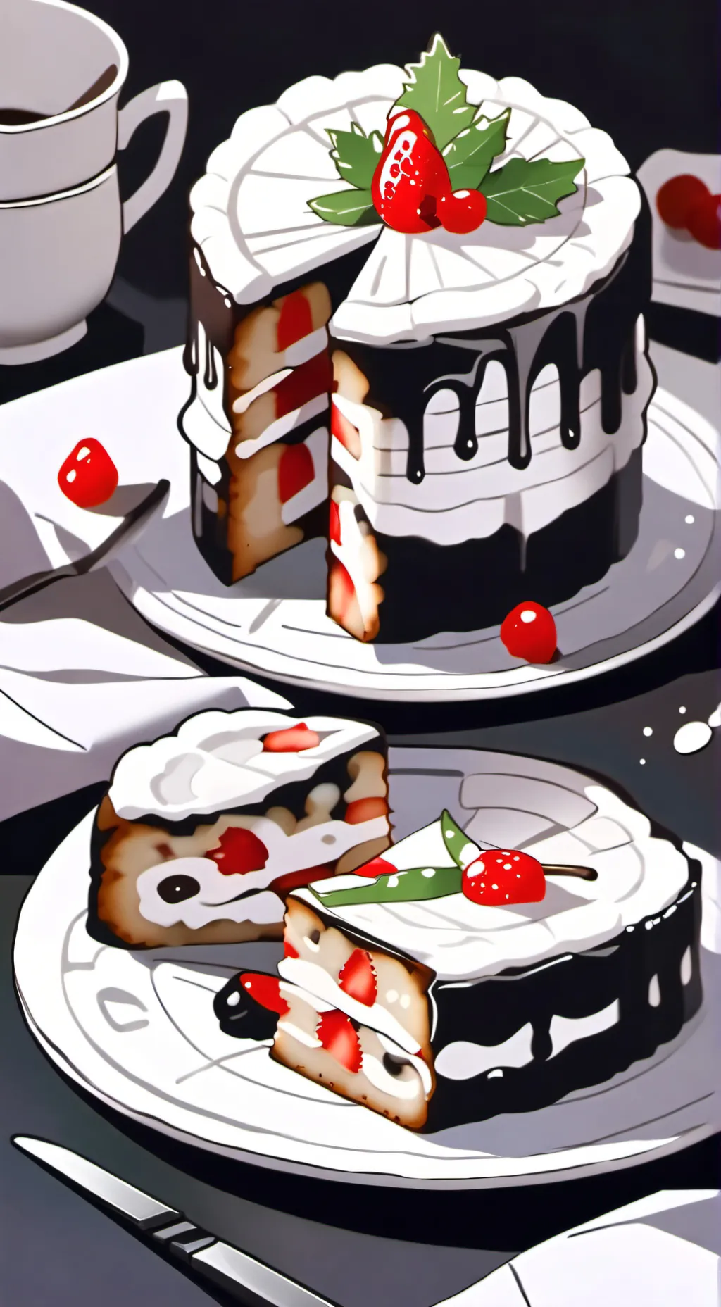 ai character: fruitcake background