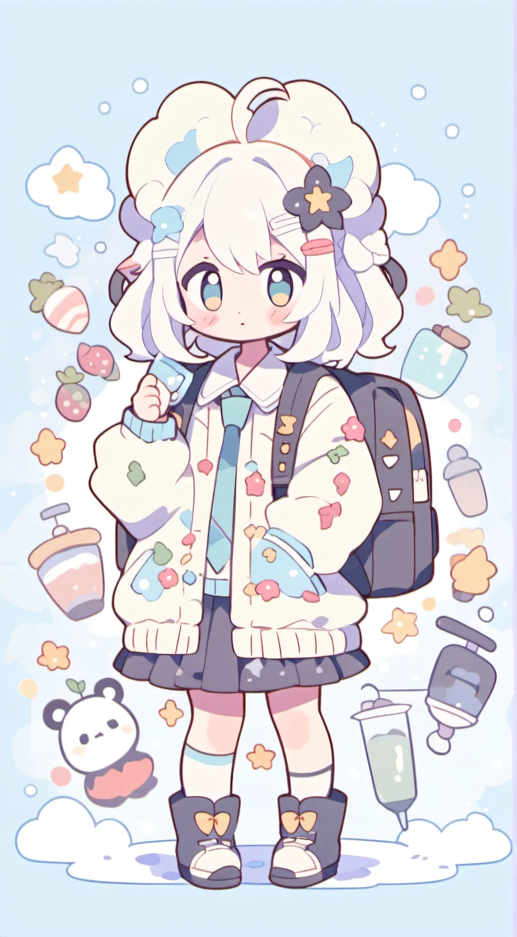 ai character: Smiling critters background