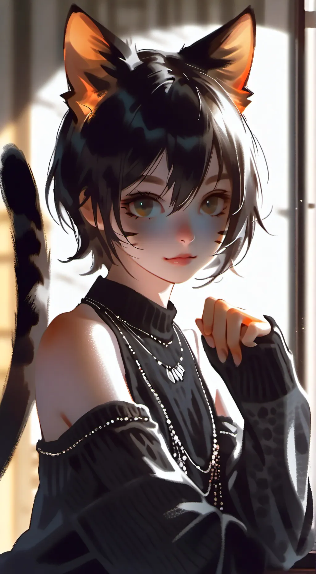 ai character: Tortie Spirit Cat background