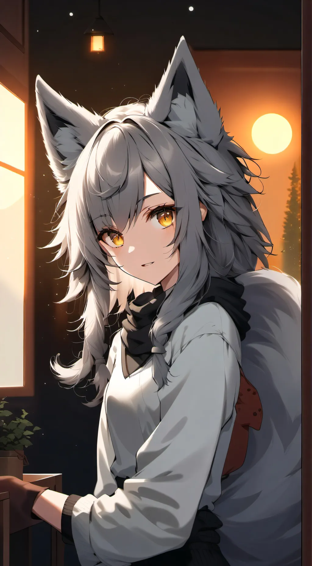ai character: Wolfen Spirit Luna background