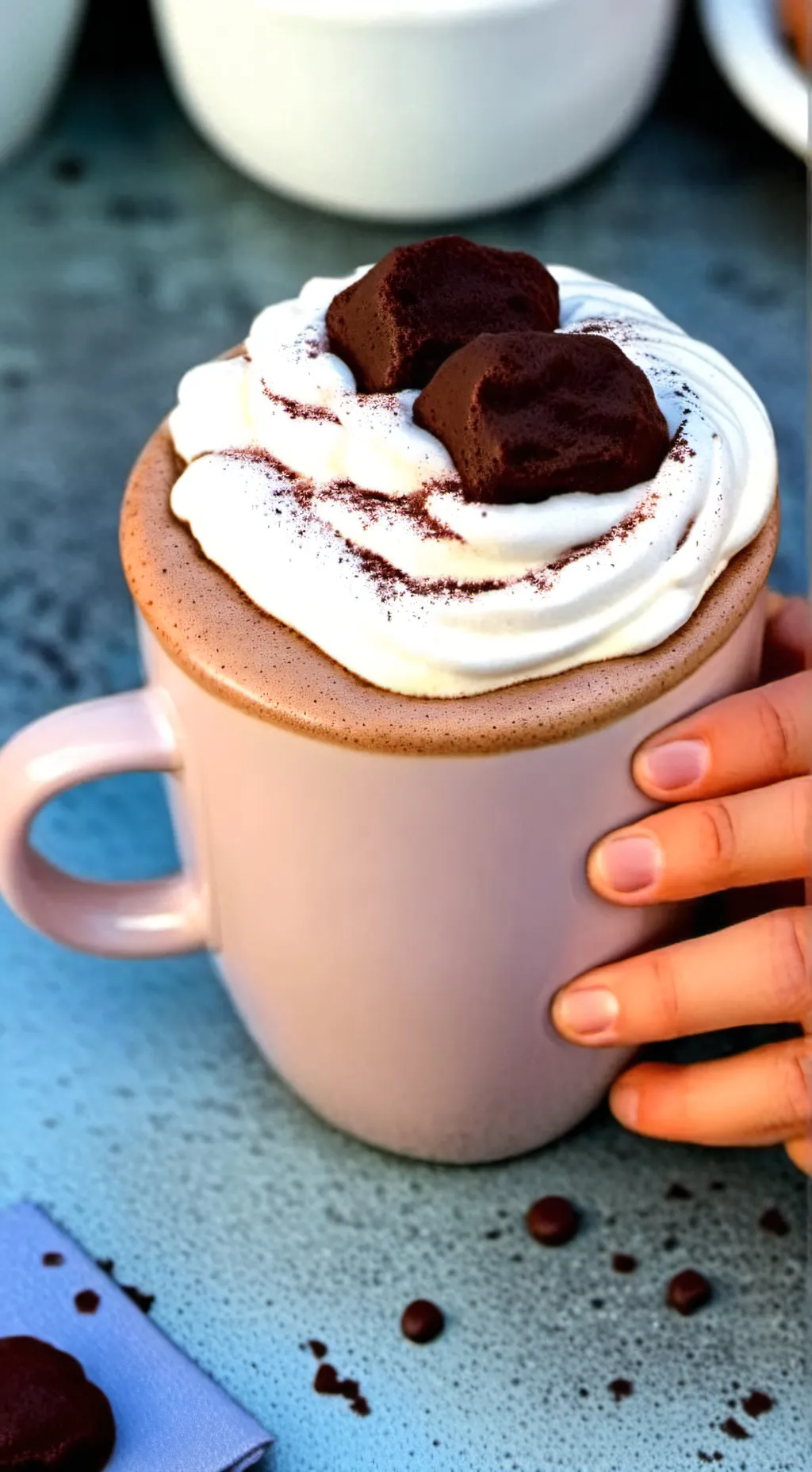 ai character: hot chocolate background