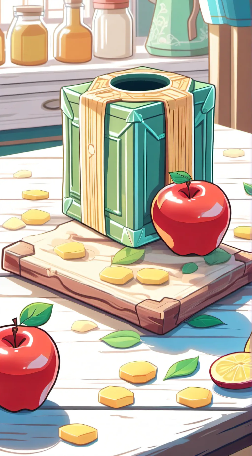 ai character: Candy apple cookie background