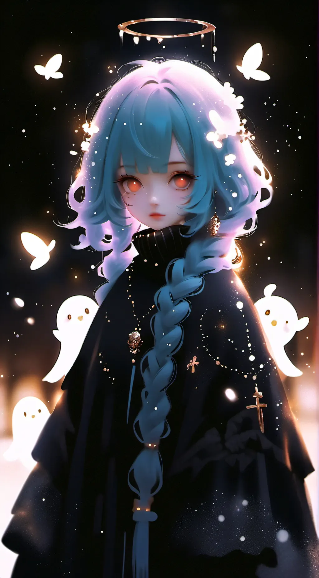 ai character: Icy Ghost Girl background
