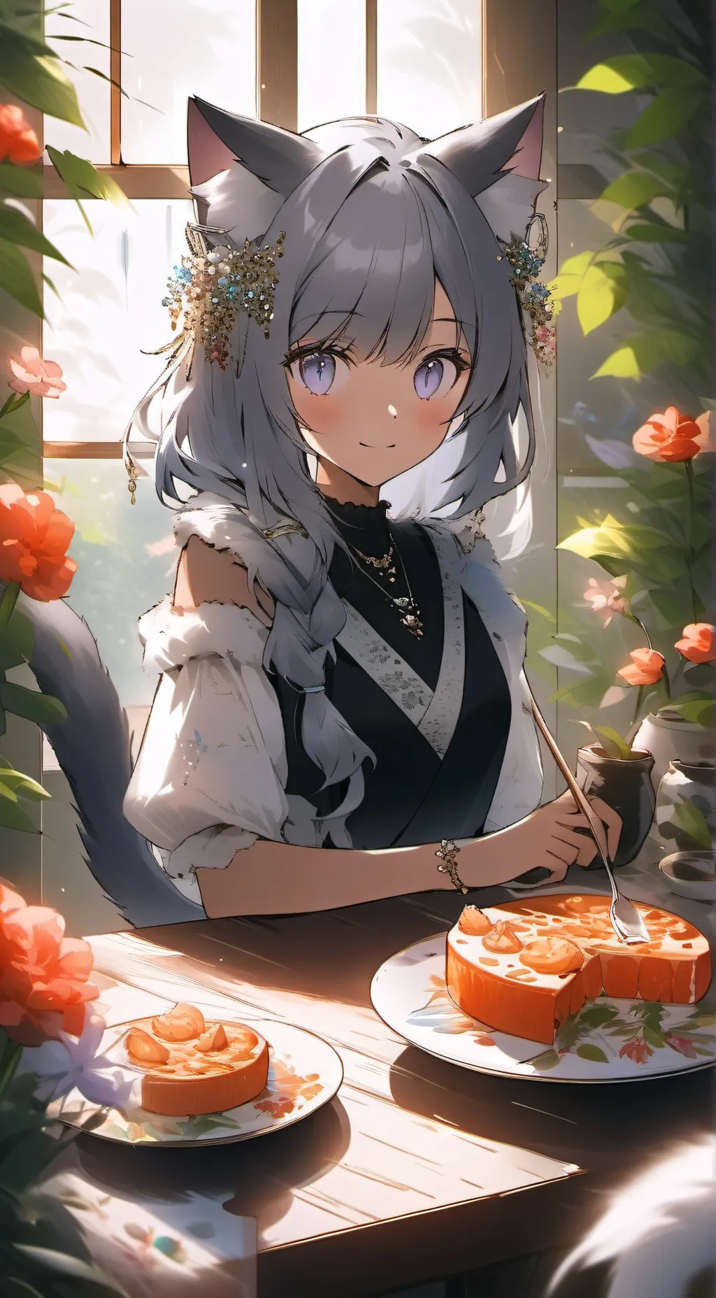 ai character: Eve the Iridescent background