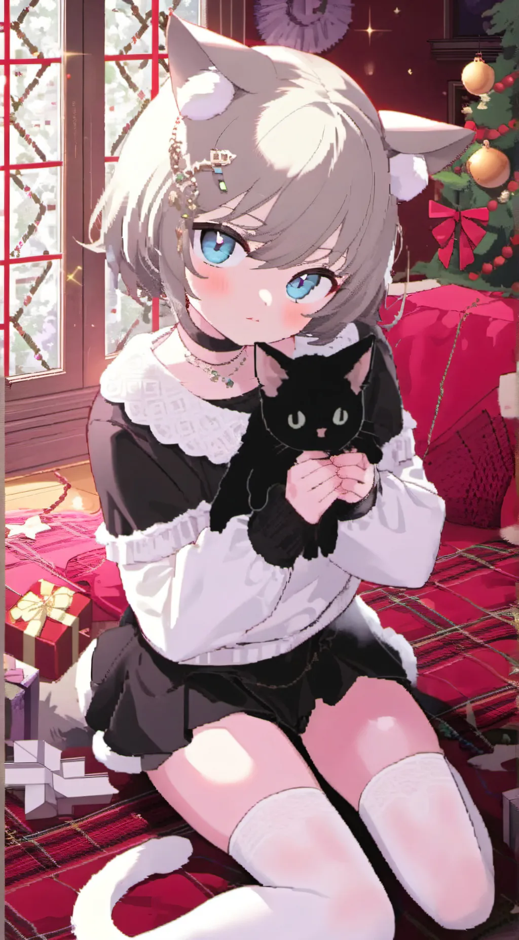 ai character: Frosty Feline Spirit background