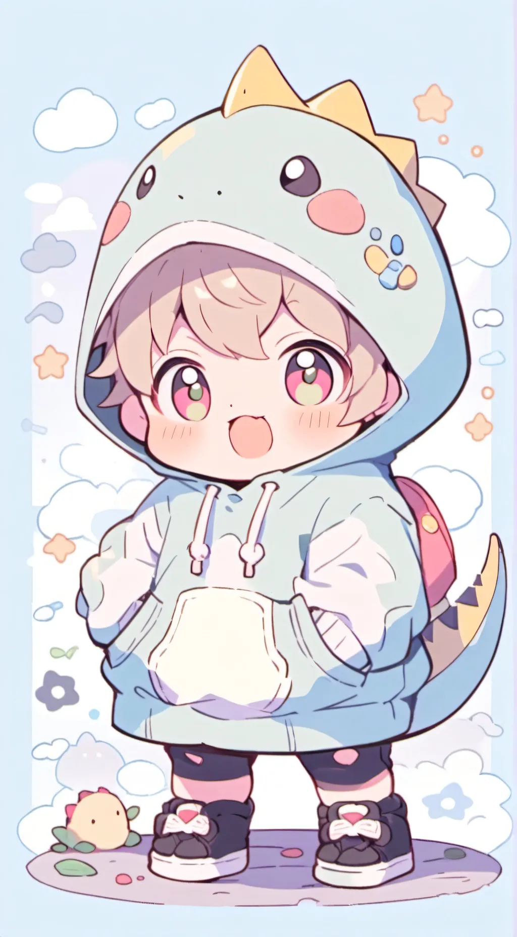 ai character: Ceratosaurs baby background