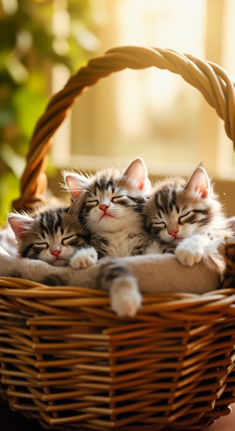 ai character: 3 sleeping babies background