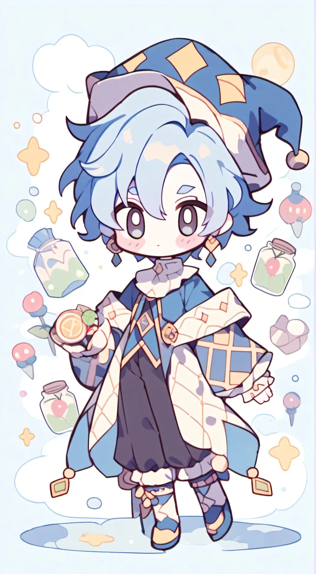 ai character: shadow milk cookie background