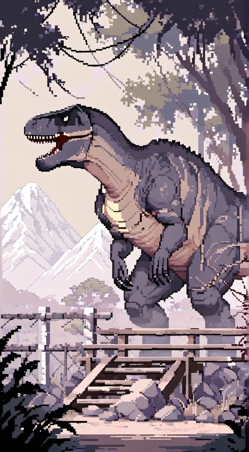 ai character: t rex breakout background
