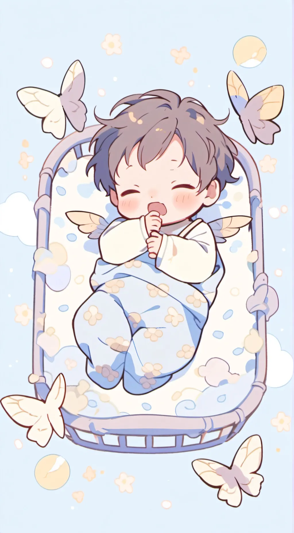 ai character: Moth baby 🦋 background