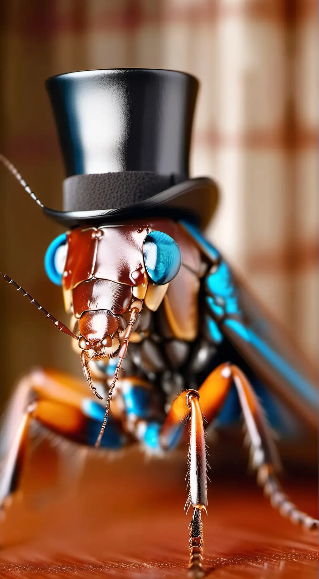 ai character: roach w za top hat background