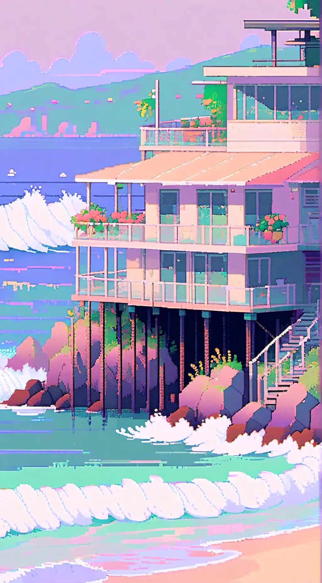 ai character: mha beach! background