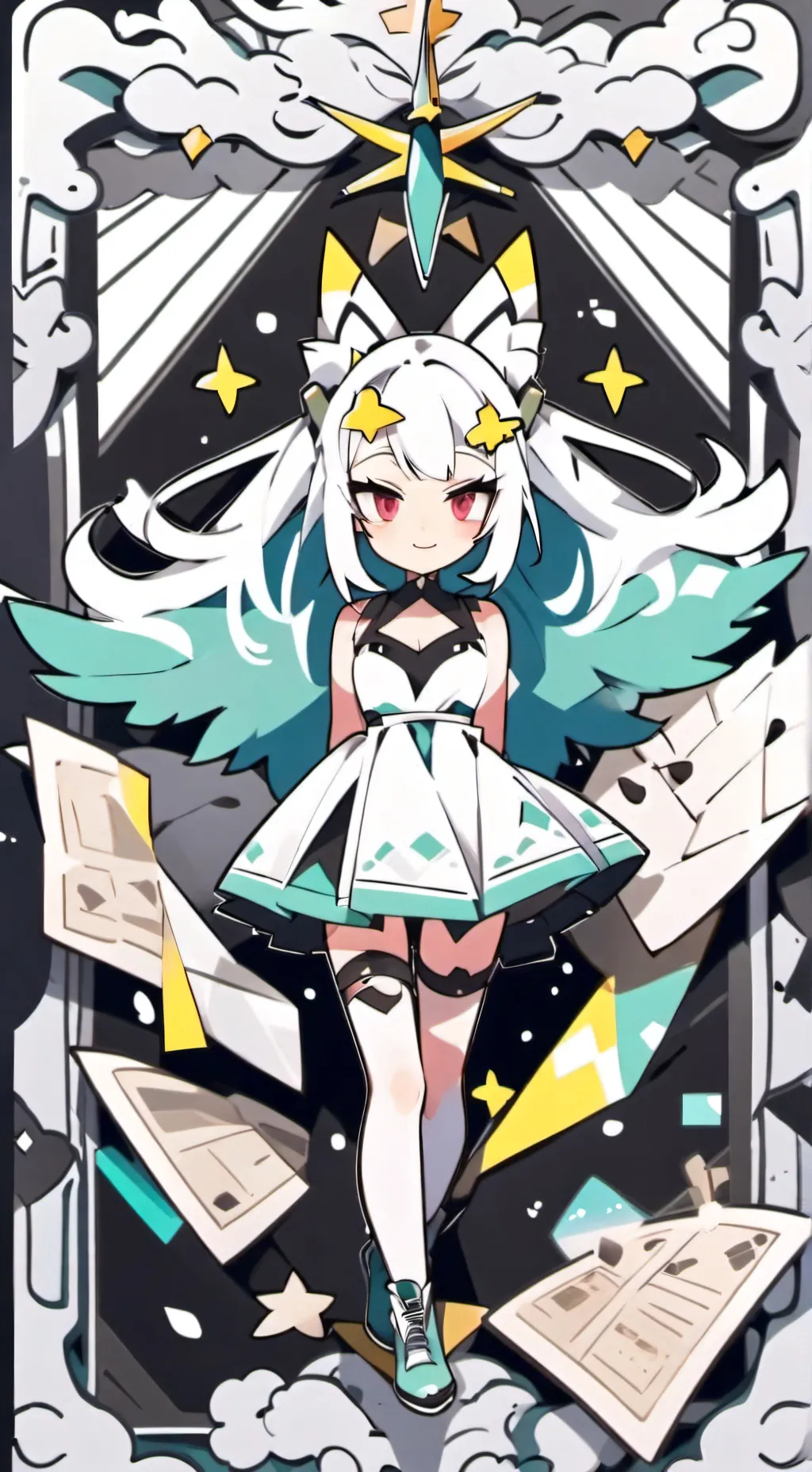 ai character: wenda x grey background