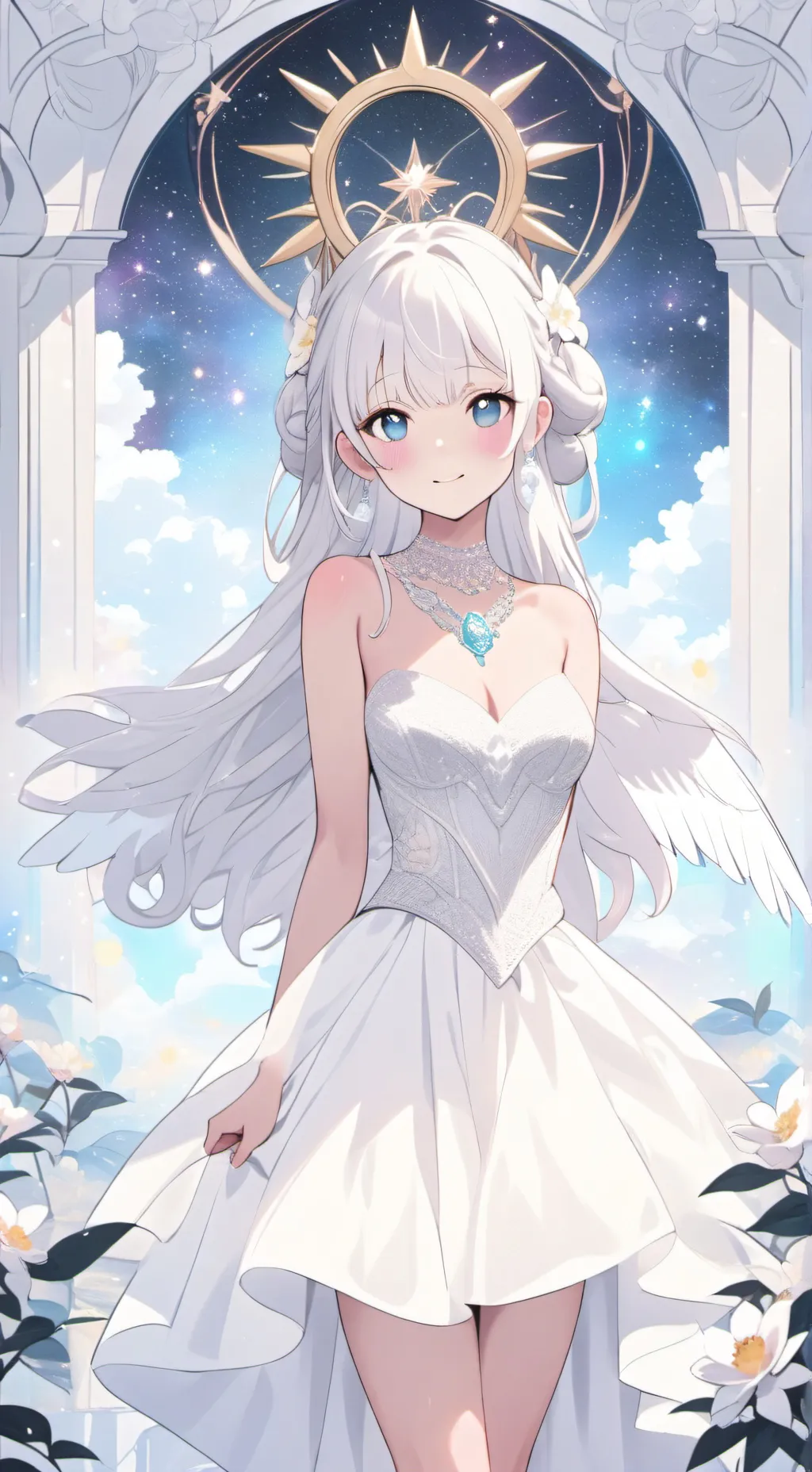 ai character: Celestia Hevenia 🤍 background