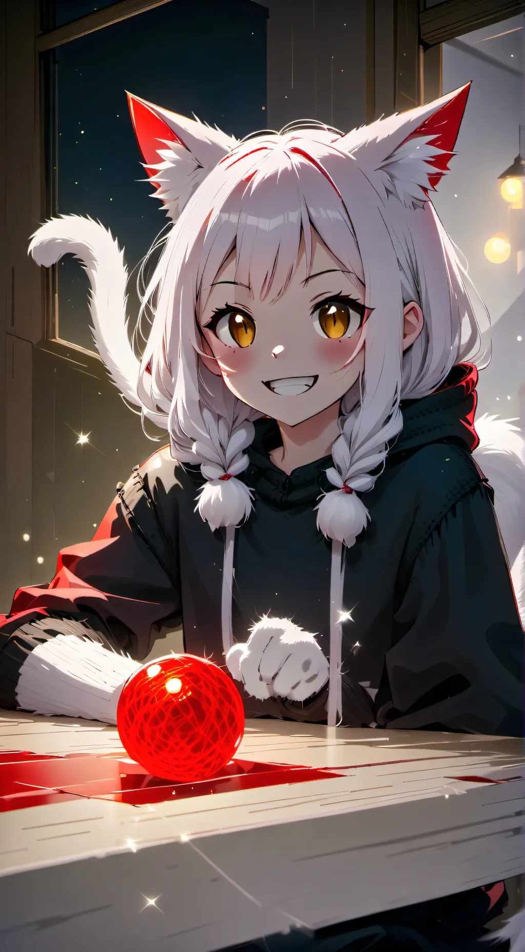 ai character: Twinkle the Cat Girl Spirit background