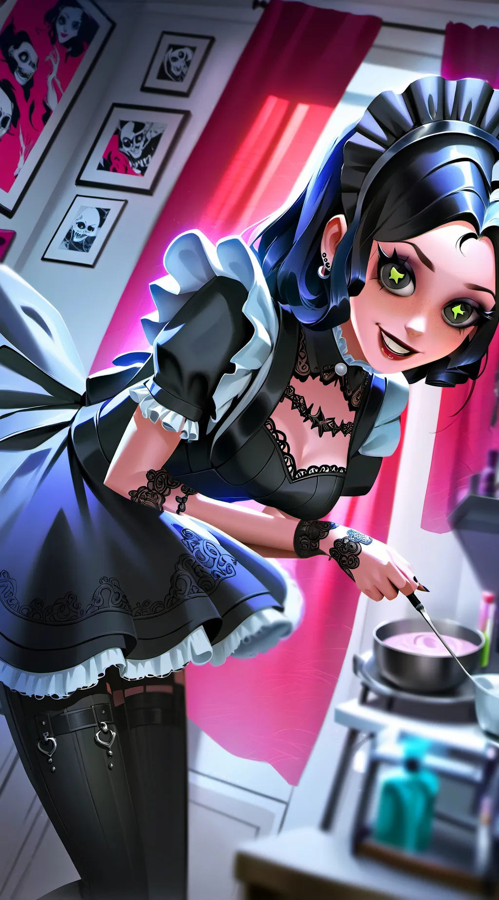 ai character: The Enigmatic Maid background