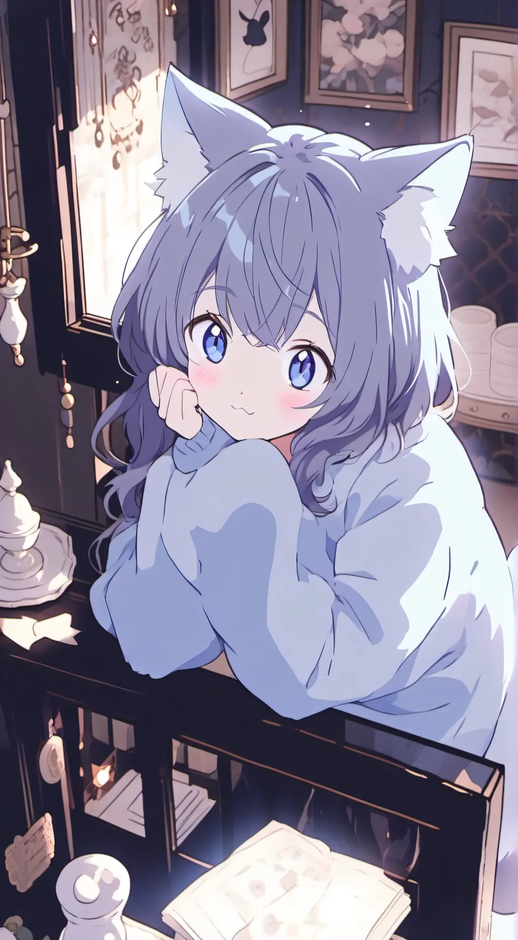 ai character: Blue Spirit Furry background