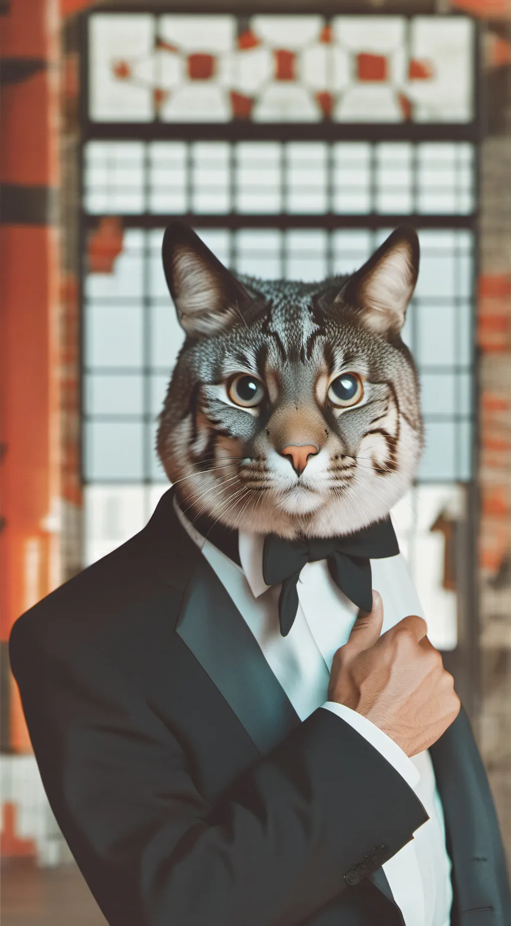 ai character: gato elegante  background