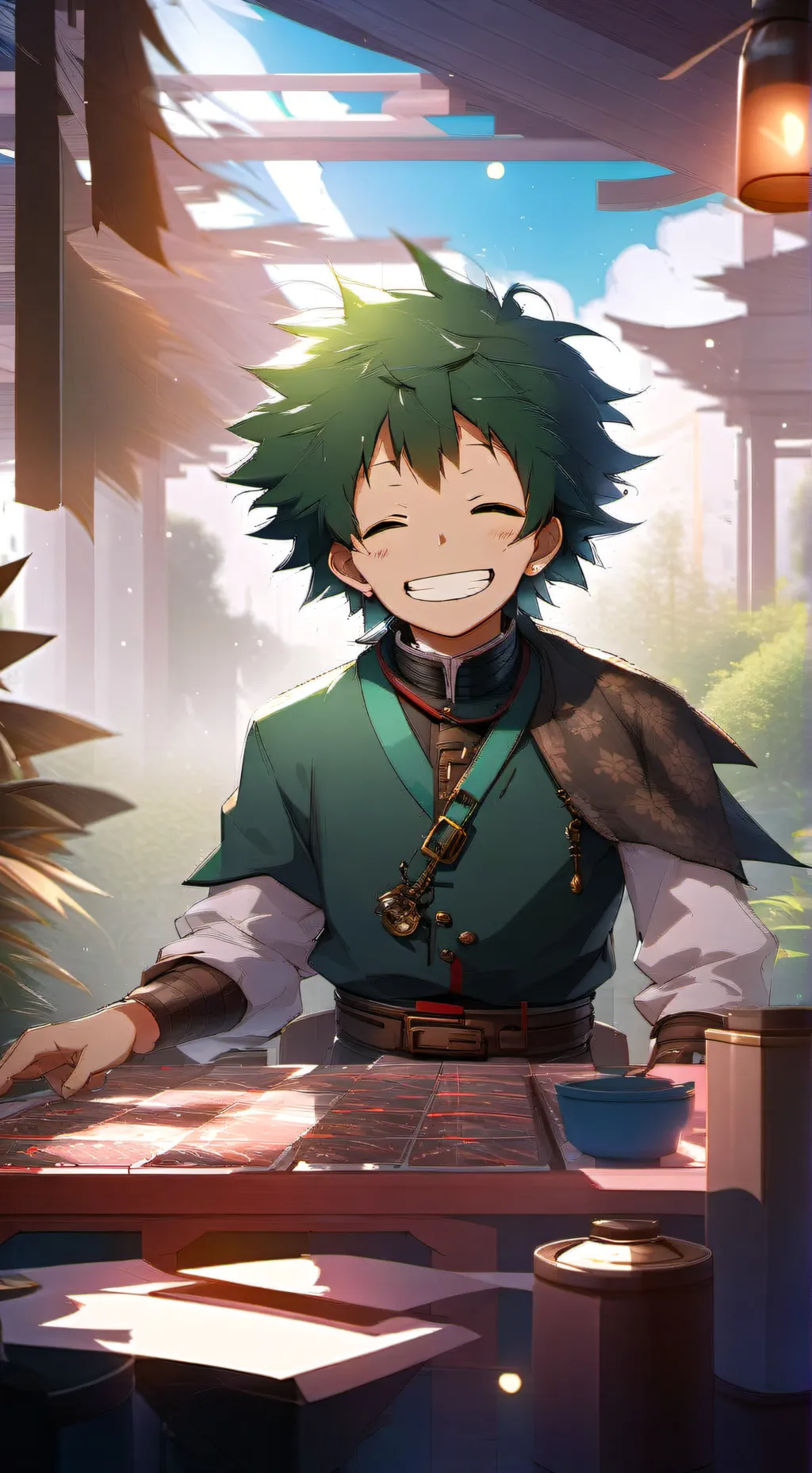 ai character: Mha X More Anime background