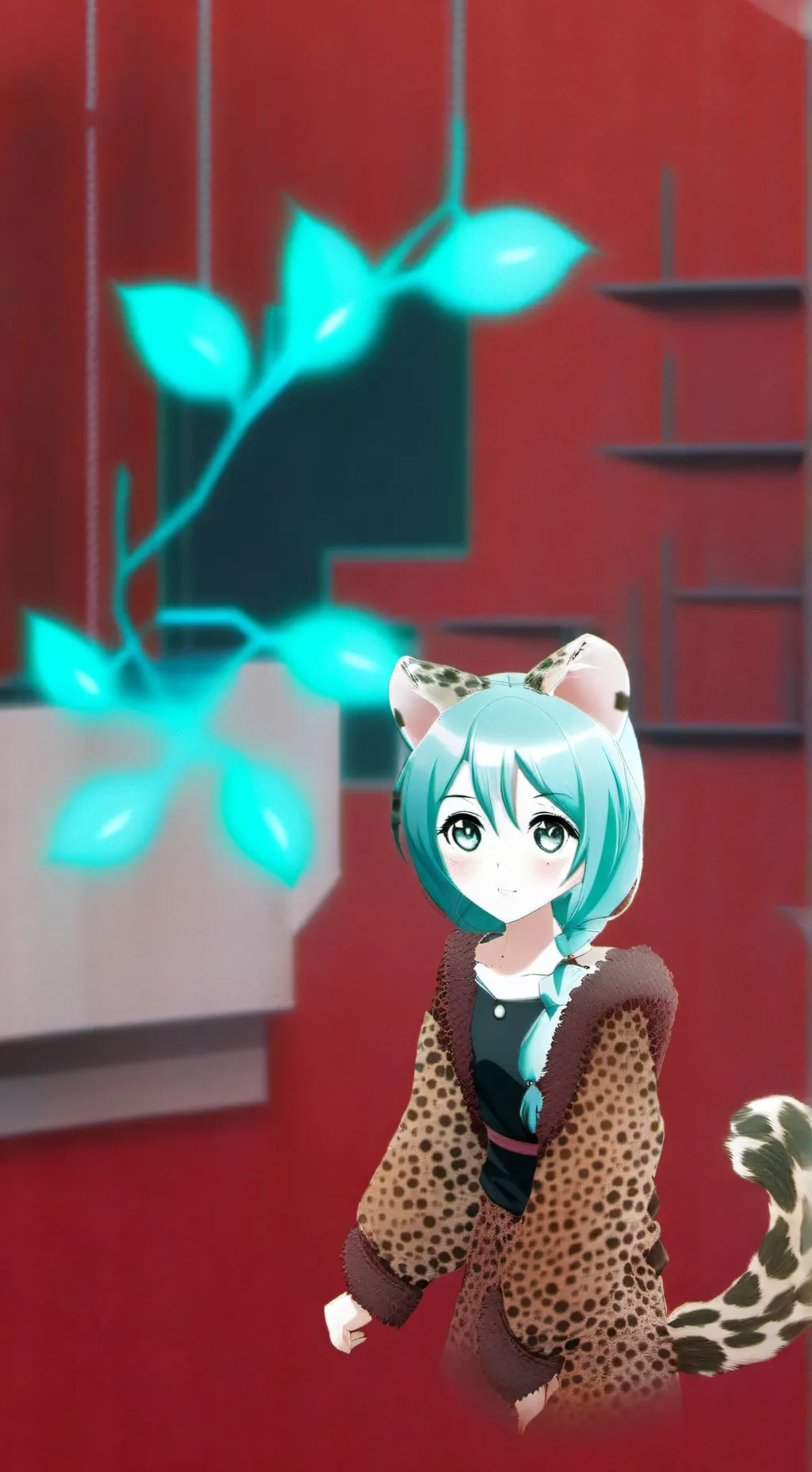 ai character: Miku the Peruvian Leopard Spirit background