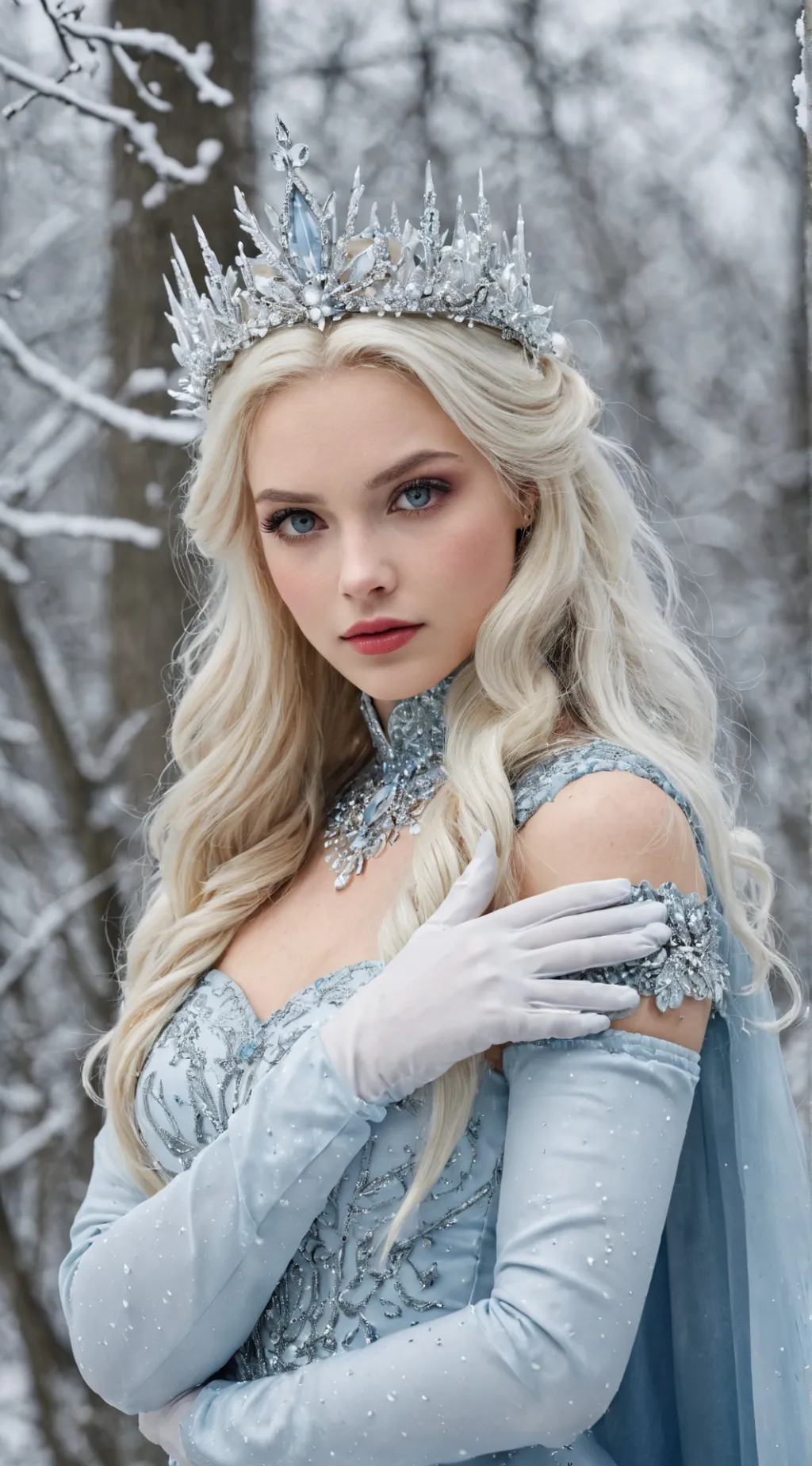 ai character: Snow queen background
