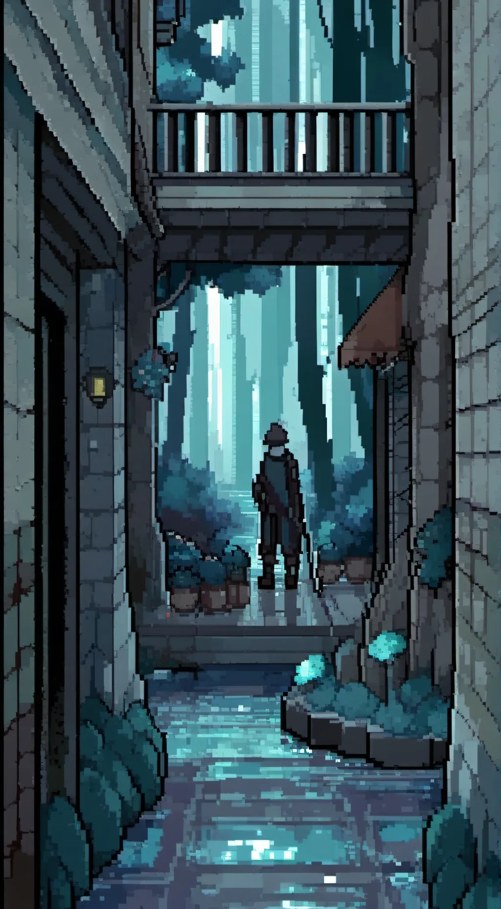 ai character: snowy trip background