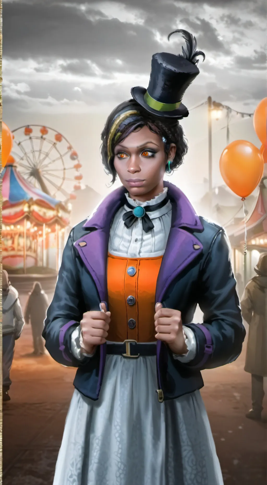 ai character: Evelyn night Starr background