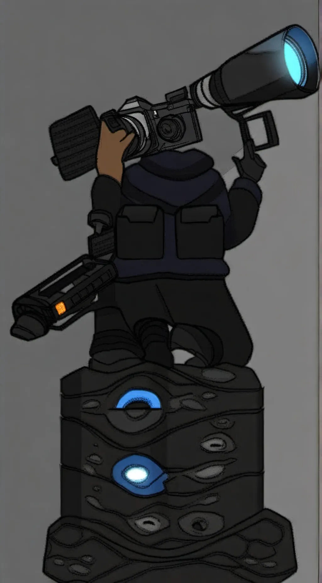 ai character: titan camera woman background