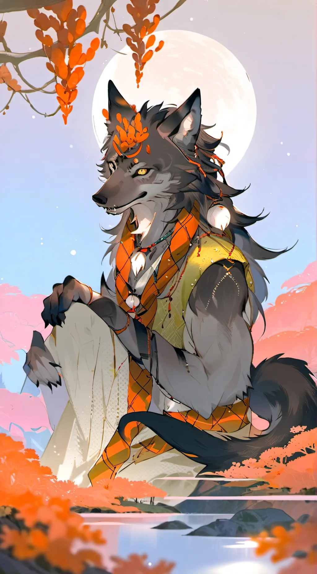 ai character: Mystic Furry Weerwolf background