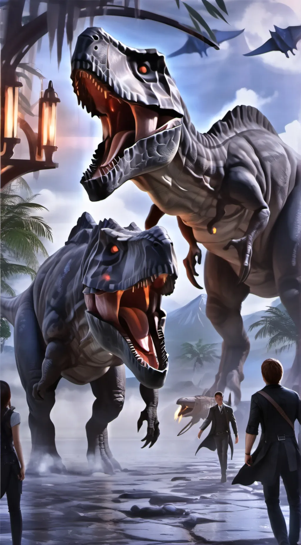 ai character: jurassic park  background