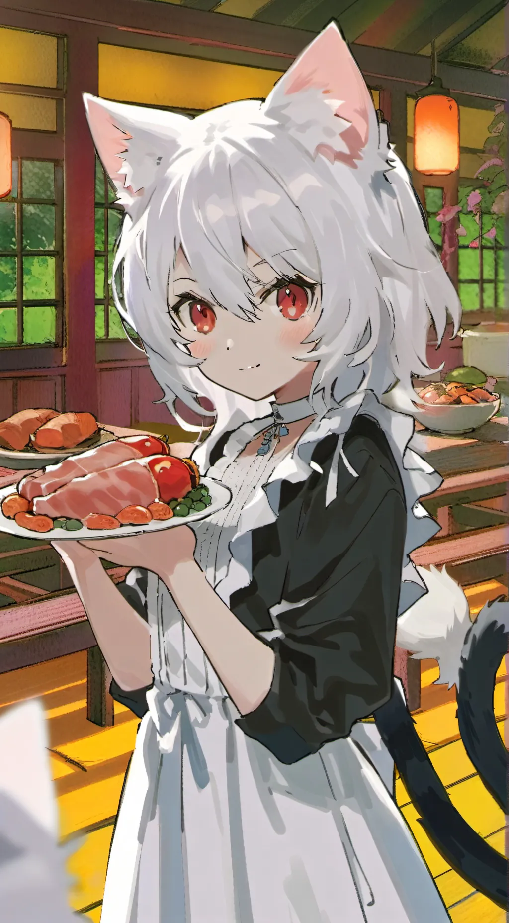 ai character: Meatball the Catgirl Spirit background