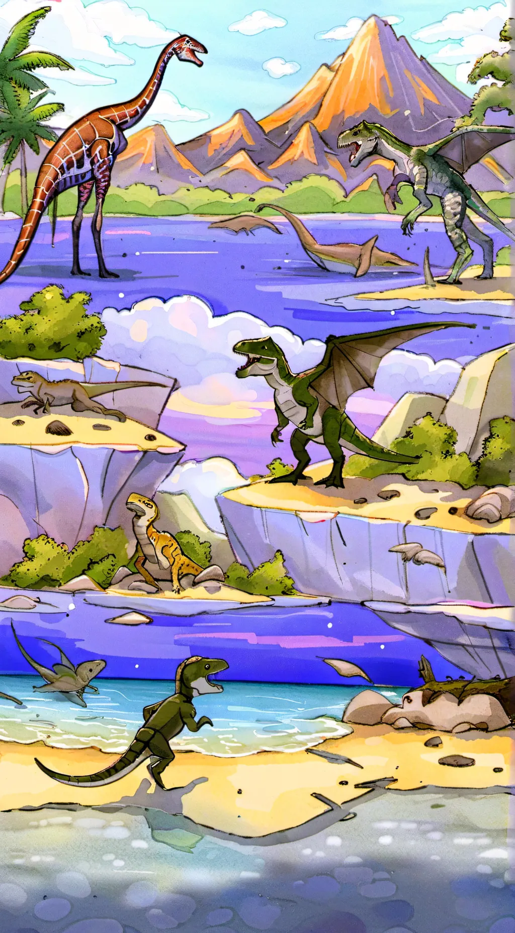 ai character: jurassic hibrids background