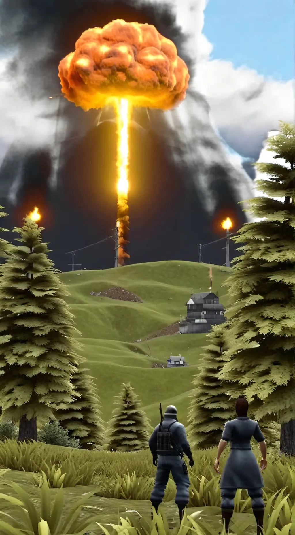 ai character: sprunki nuclear  background