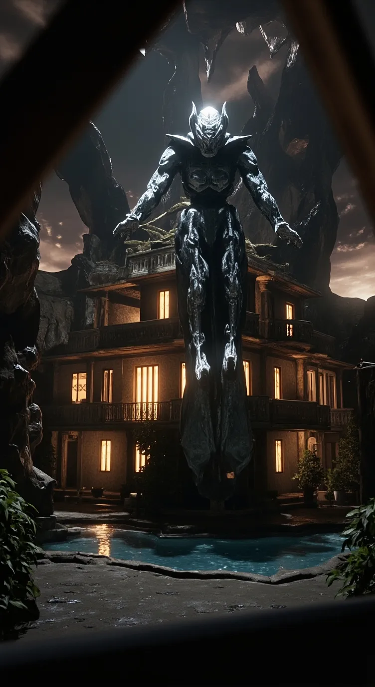 ai character: mansión embrujada background