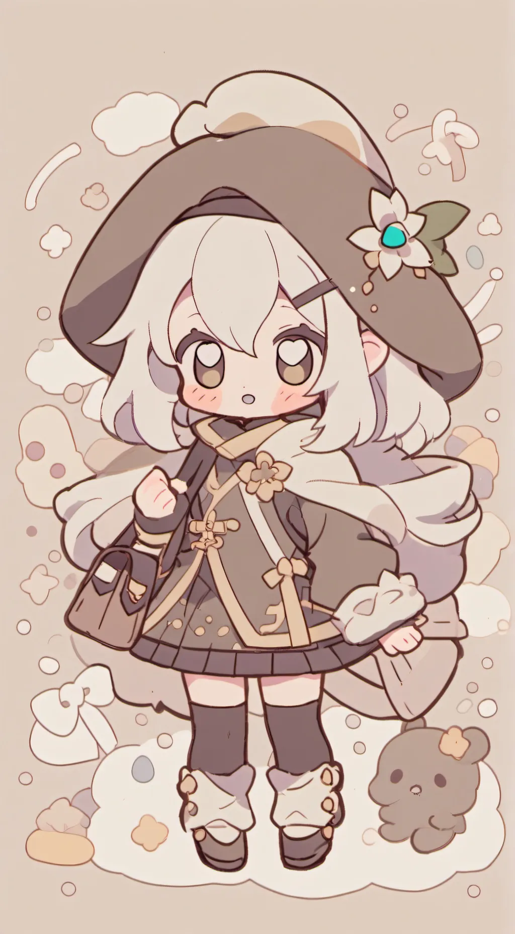 ai character: smiling critters background