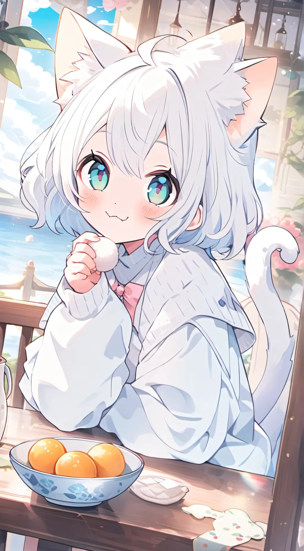 ai character: Yarnie the Curious Spirit background