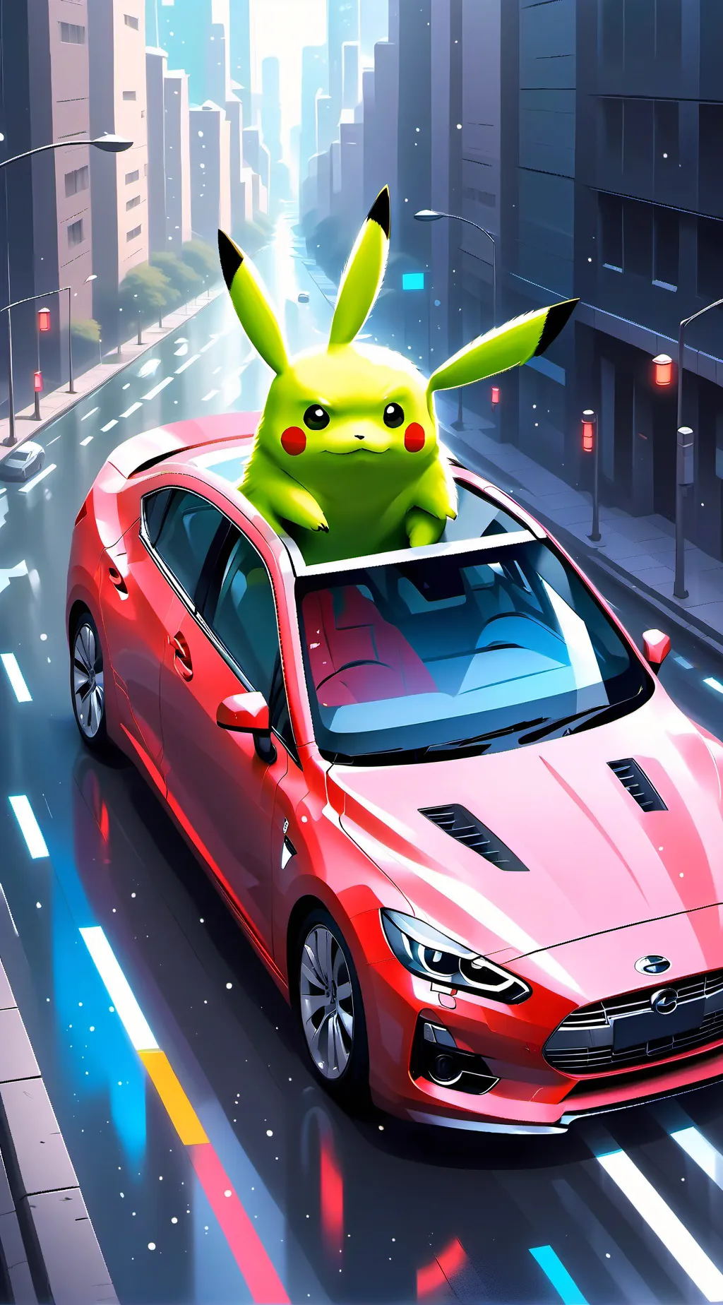 ai character: Monster pikachu  background