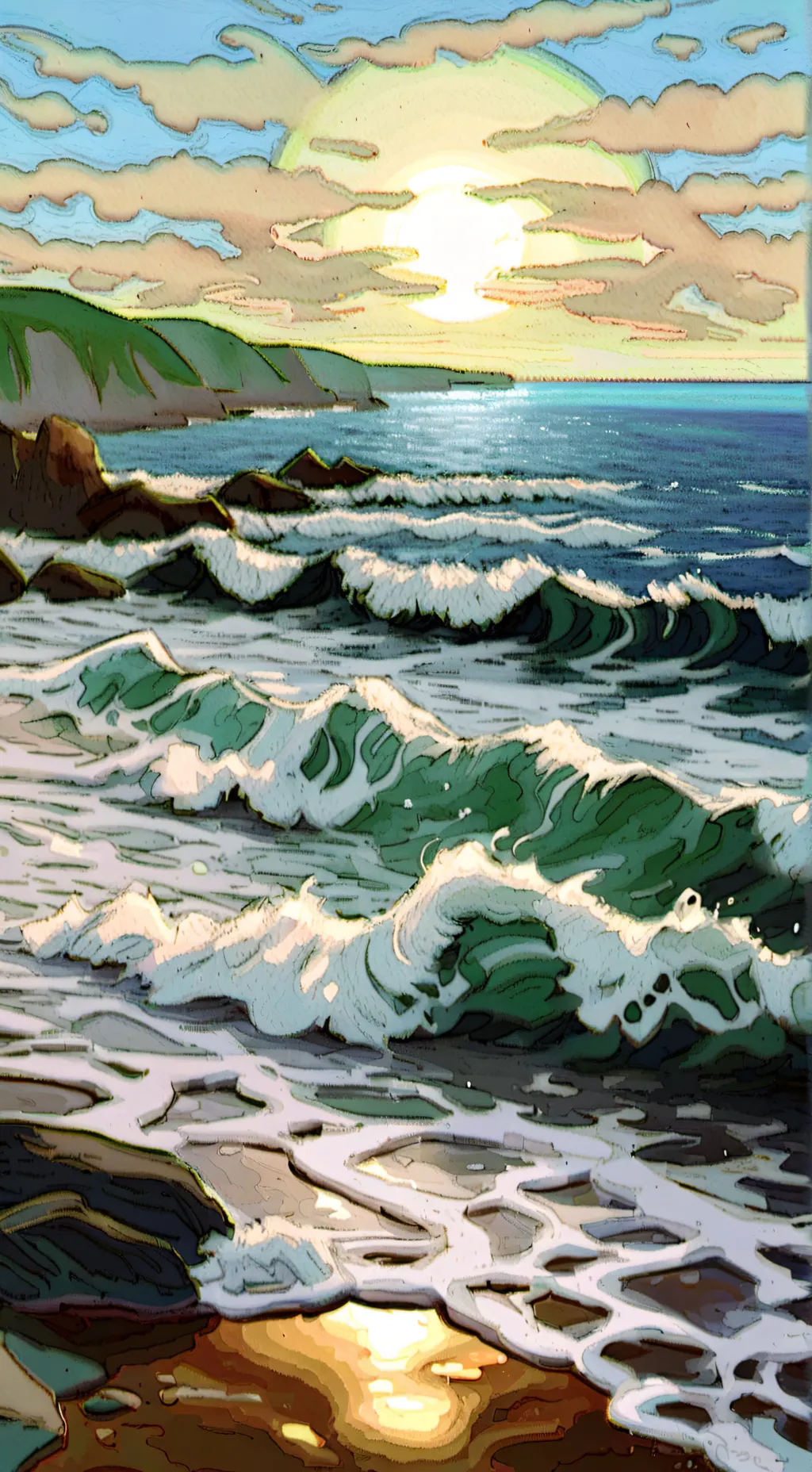 ai character: sigma beach day background