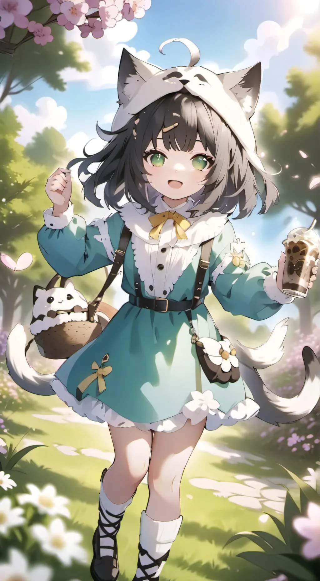 ai character: 🐱 🌸English🌸 background