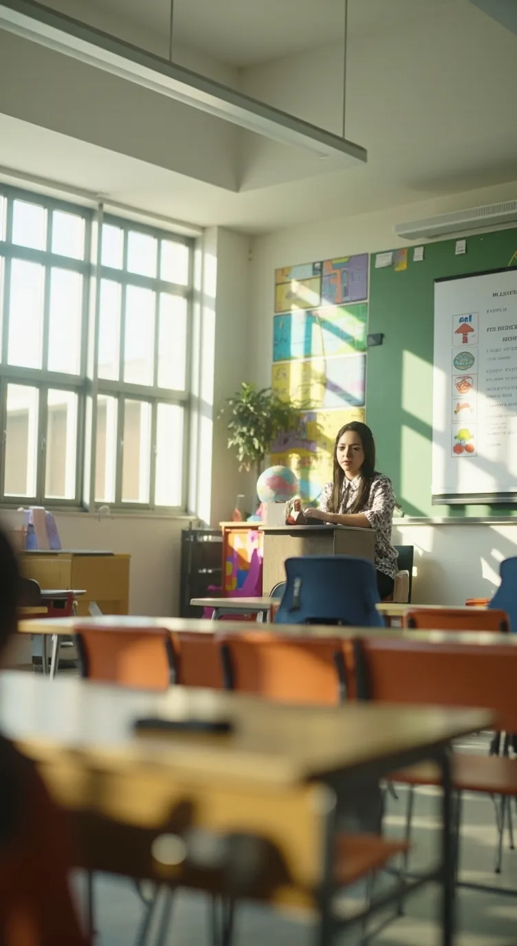 ai character: classroom  background