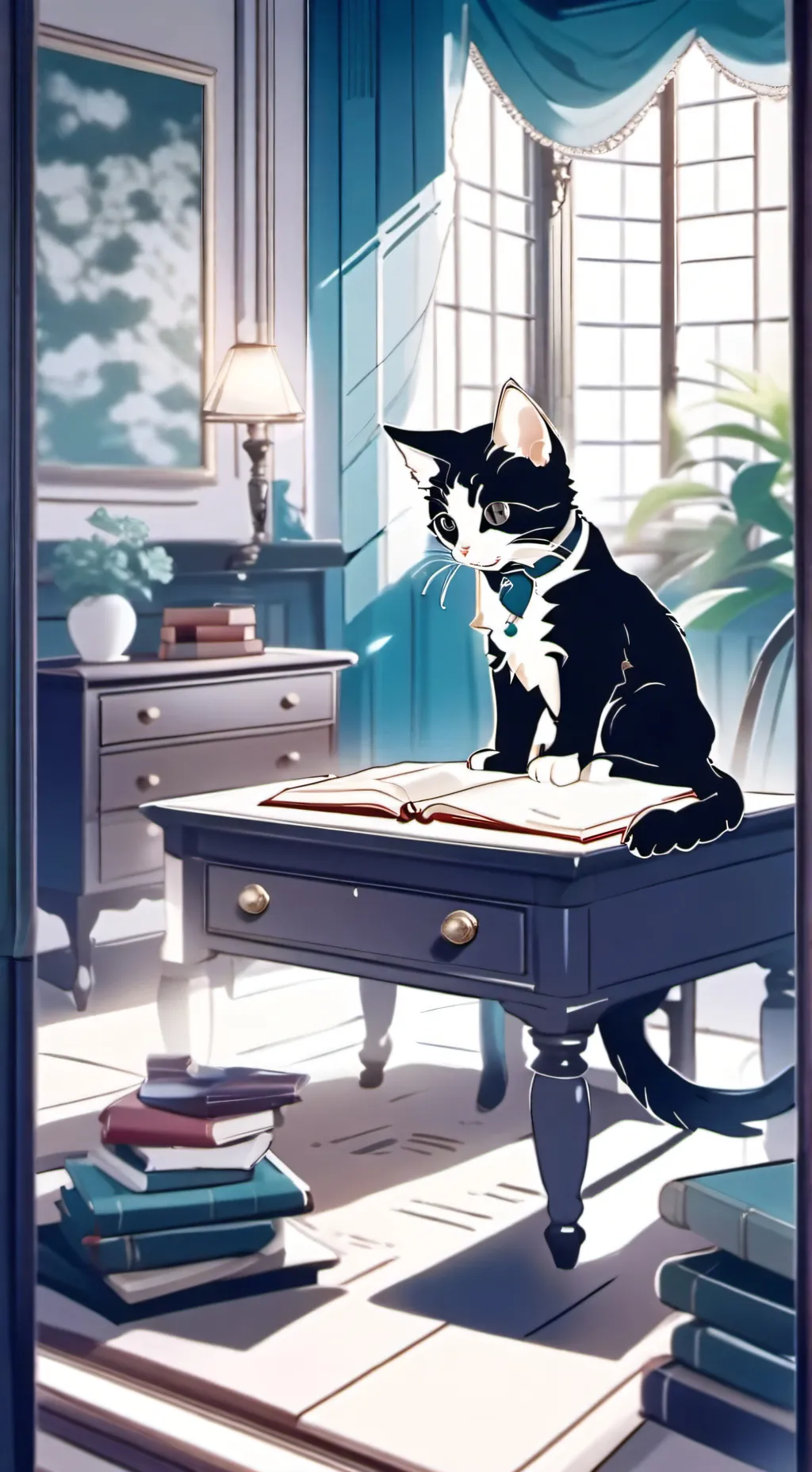 ai character: gatito  background