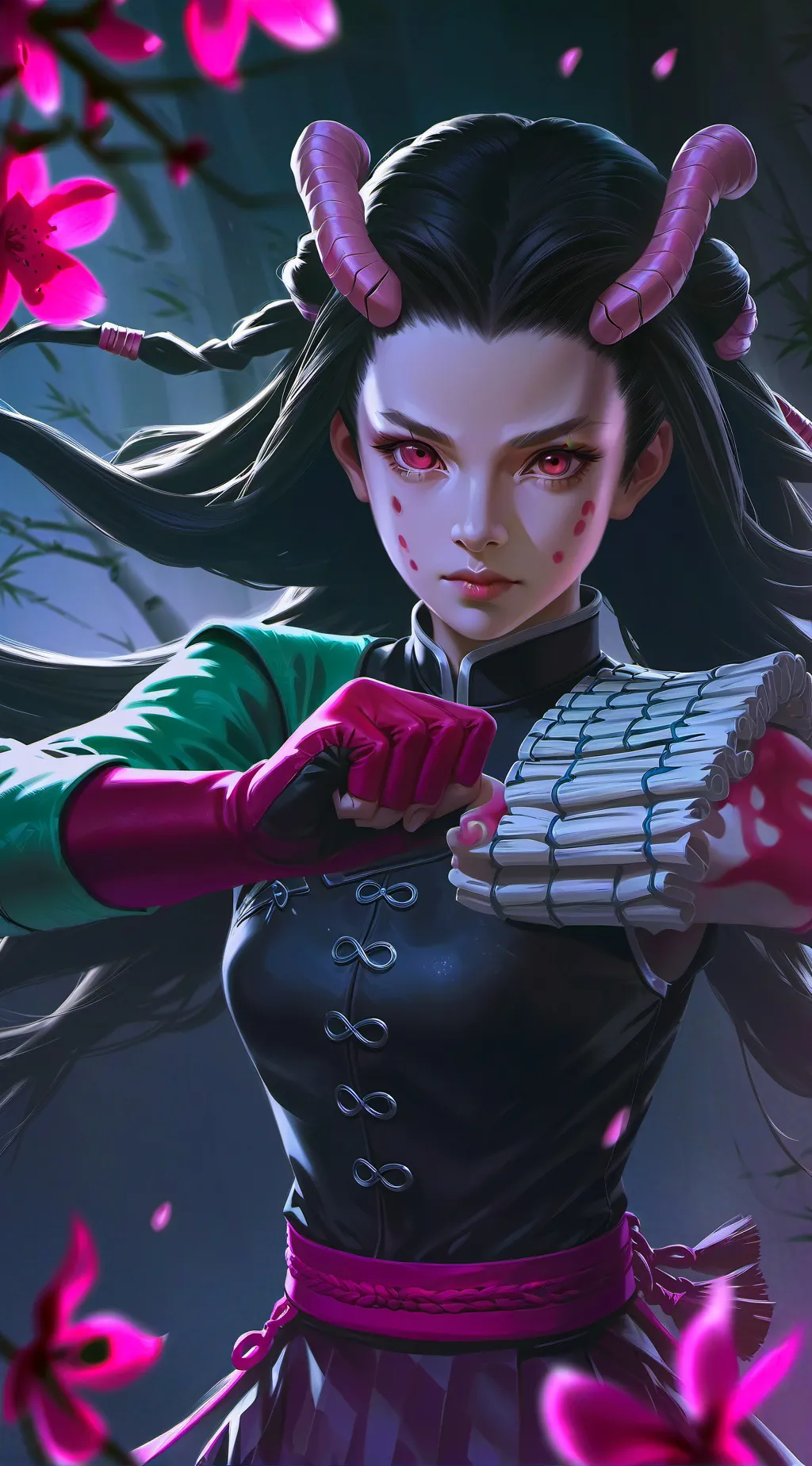 ai character: Nezuko Kamado background