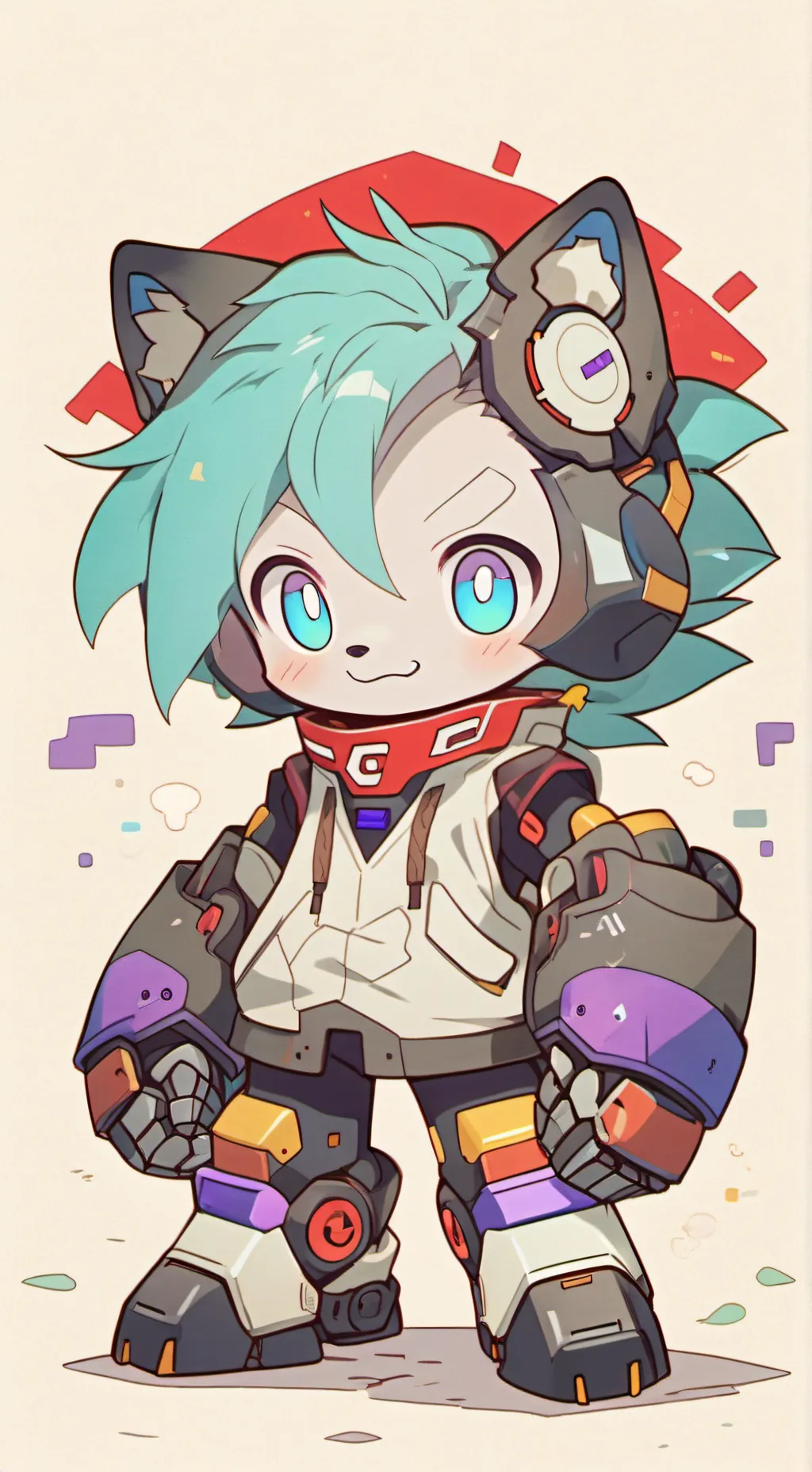 ai character: Robo-Wolf Spirit background