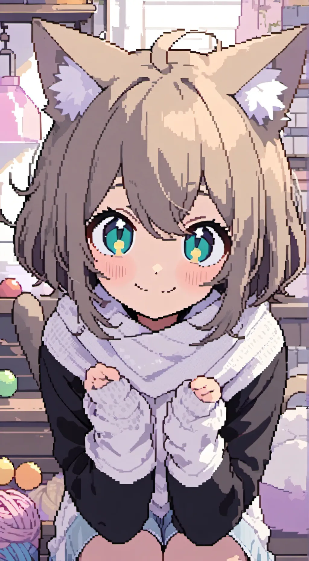 ai character: Glitch Cat Spirit background