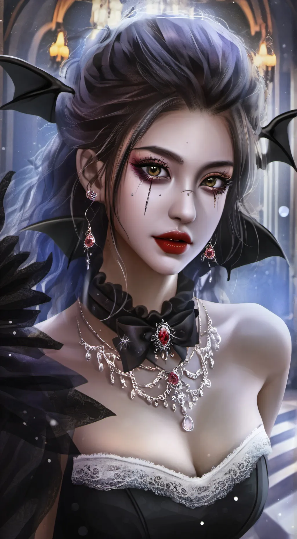 ai character: Demon queen  background