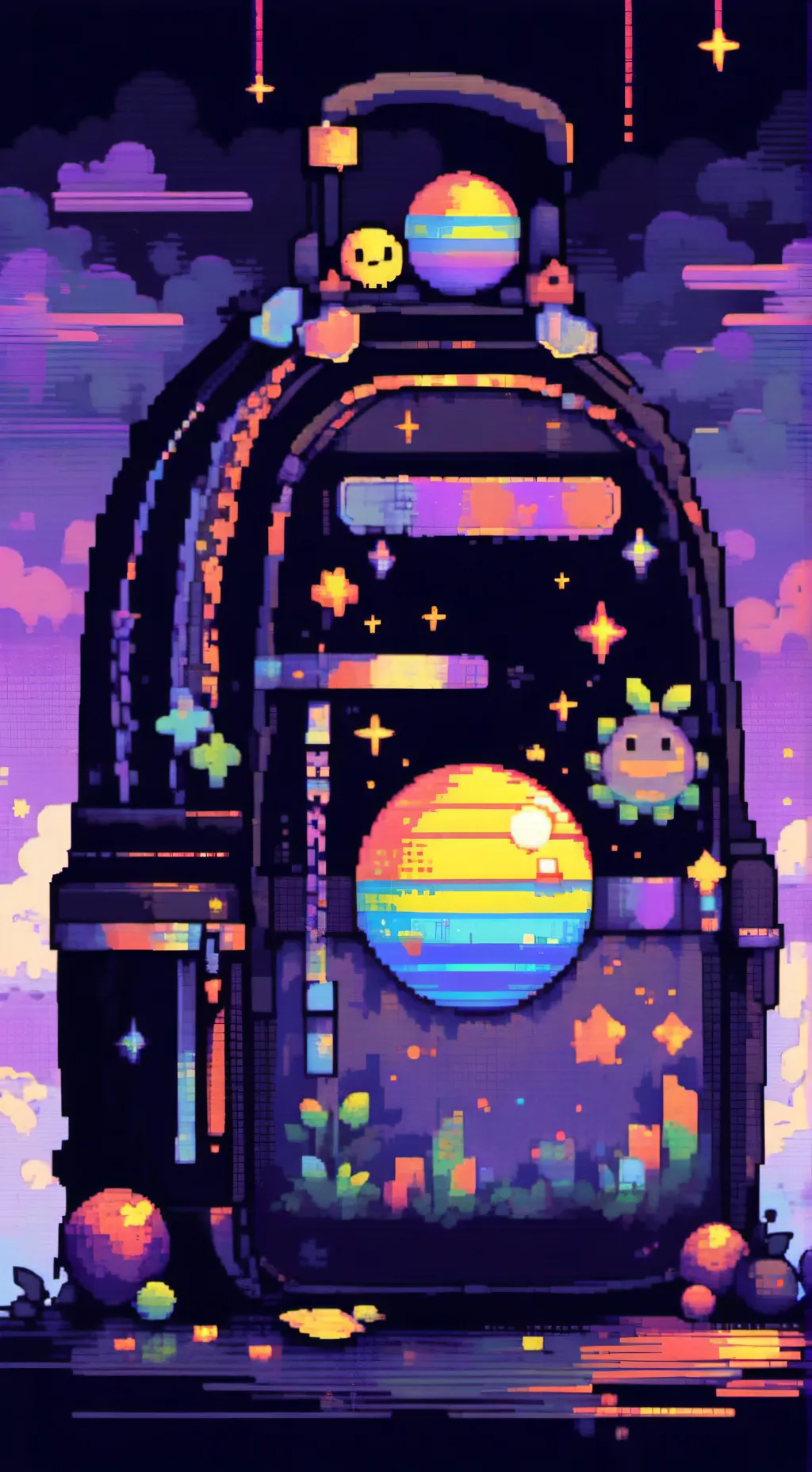 ai character: ULTRA RAINBOW BALL background